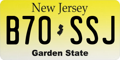 NJ license plate B70SSJ