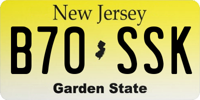 NJ license plate B70SSK