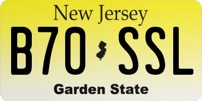 NJ license plate B70SSL