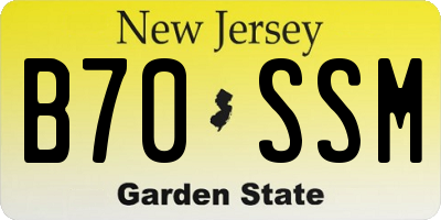 NJ license plate B70SSM