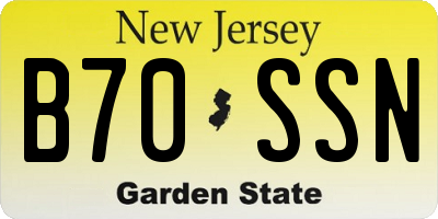 NJ license plate B70SSN