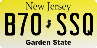 NJ license plate B70SSQ