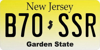 NJ license plate B70SSR