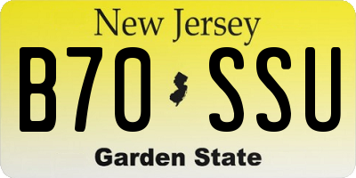 NJ license plate B70SSU