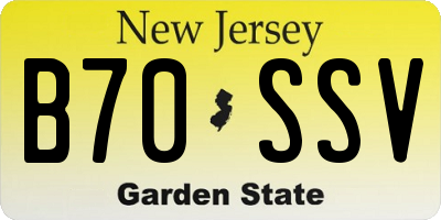 NJ license plate B70SSV