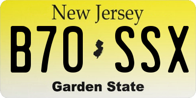 NJ license plate B70SSX