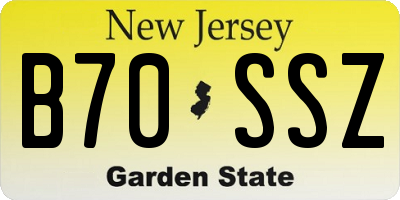 NJ license plate B70SSZ