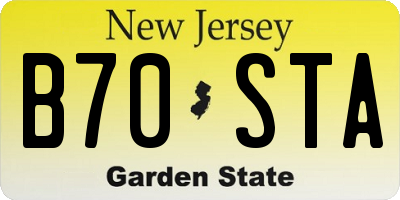 NJ license plate B70STA