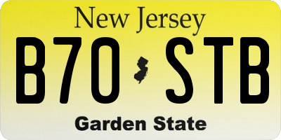 NJ license plate B70STB