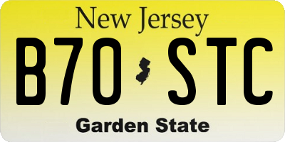 NJ license plate B70STC