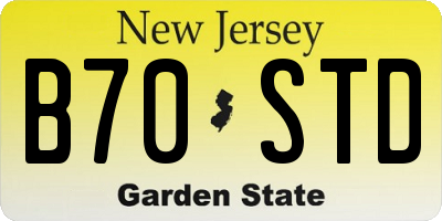 NJ license plate B70STD