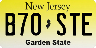 NJ license plate B70STE