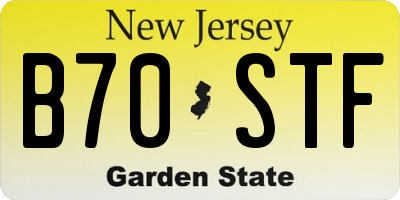 NJ license plate B70STF