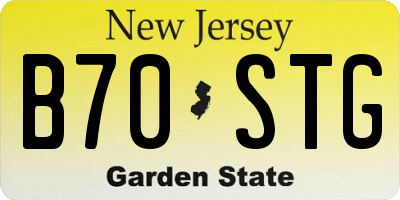 NJ license plate B70STG