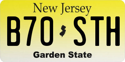 NJ license plate B70STH