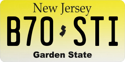 NJ license plate B70STI