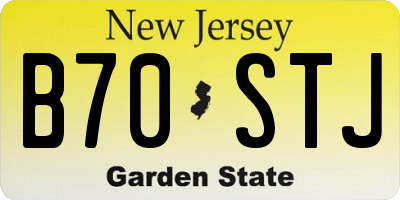 NJ license plate B70STJ