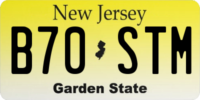 NJ license plate B70STM