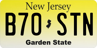 NJ license plate B70STN