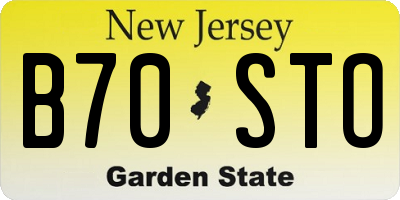 NJ license plate B70STO