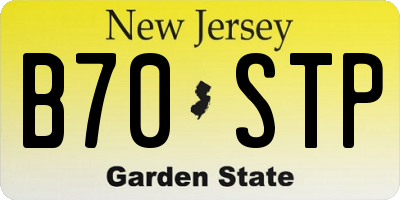 NJ license plate B70STP