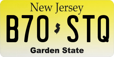 NJ license plate B70STQ