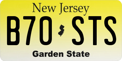 NJ license plate B70STS