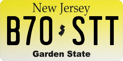NJ license plate B70STT