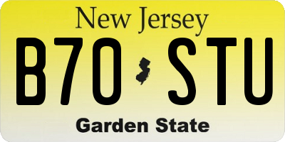 NJ license plate B70STU