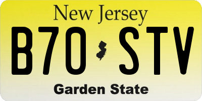 NJ license plate B70STV