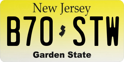NJ license plate B70STW