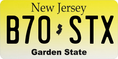 NJ license plate B70STX