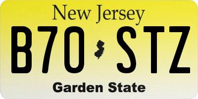 NJ license plate B70STZ