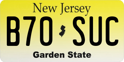 NJ license plate B70SUC