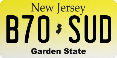 NJ license plate B70SUD