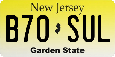 NJ license plate B70SUL