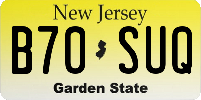 NJ license plate B70SUQ