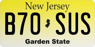 NJ license plate B70SUS