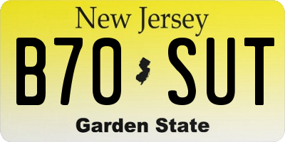NJ license plate B70SUT