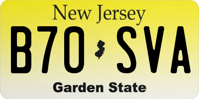 NJ license plate B70SVA