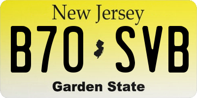 NJ license plate B70SVB