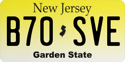 NJ license plate B70SVE