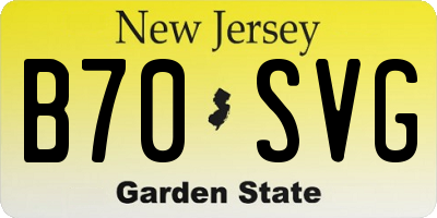 NJ license plate B70SVG