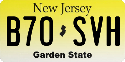 NJ license plate B70SVH