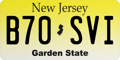 NJ license plate B70SVI