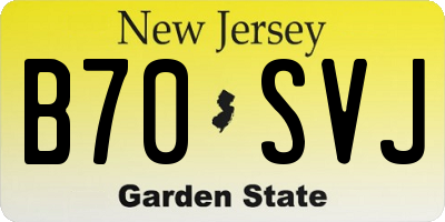 NJ license plate B70SVJ