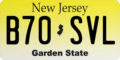 NJ license plate B70SVL