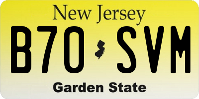 NJ license plate B70SVM