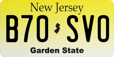 NJ license plate B70SVO