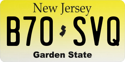 NJ license plate B70SVQ